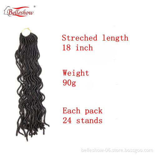 Hot sell 18inch 24 stands wholesale wavy  crochet braids Goddess faux locs braids curly faux locs crochet faux locs